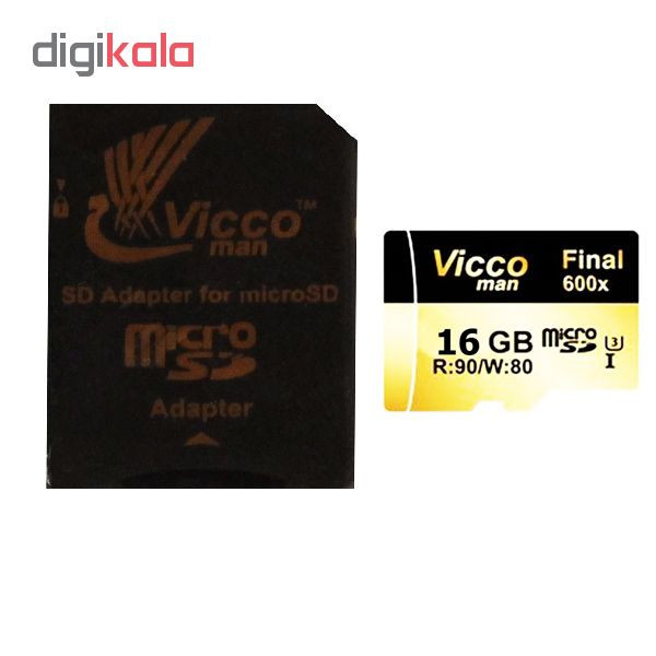 کارت حافظه microSDHC ویکومن مدل Final 600x کلاس 10 استاندارد UHS-I U3 سرعت 90MBps ظرفیت 16 گیگابایت همراه با آداپتور SD