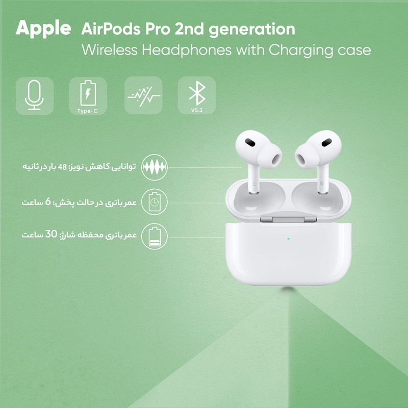 هدفون بلوتوثی مدل AirPods Pro 2nd Generation ZAA