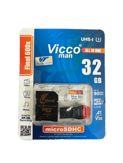 کارت حافظه microSDXC ویکو من مدل Final 600X کلاس 10 استاندارد UHS-I U3 سرعت 90MBps ظرفیت 32 گیگابایت همراه با کارت خوان